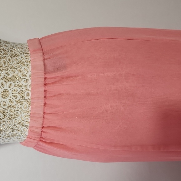 New York City Design Co Skirt Pink Lined Pleat Elastic Waist Chiffon SZ 5X Flowy - Picture 8 of 12